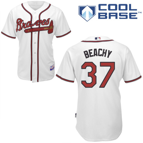Brandon Beachy #37 MLB Jersey-Atlanta Braves Men's Authentic Home White Cool Base Baseball Jersey